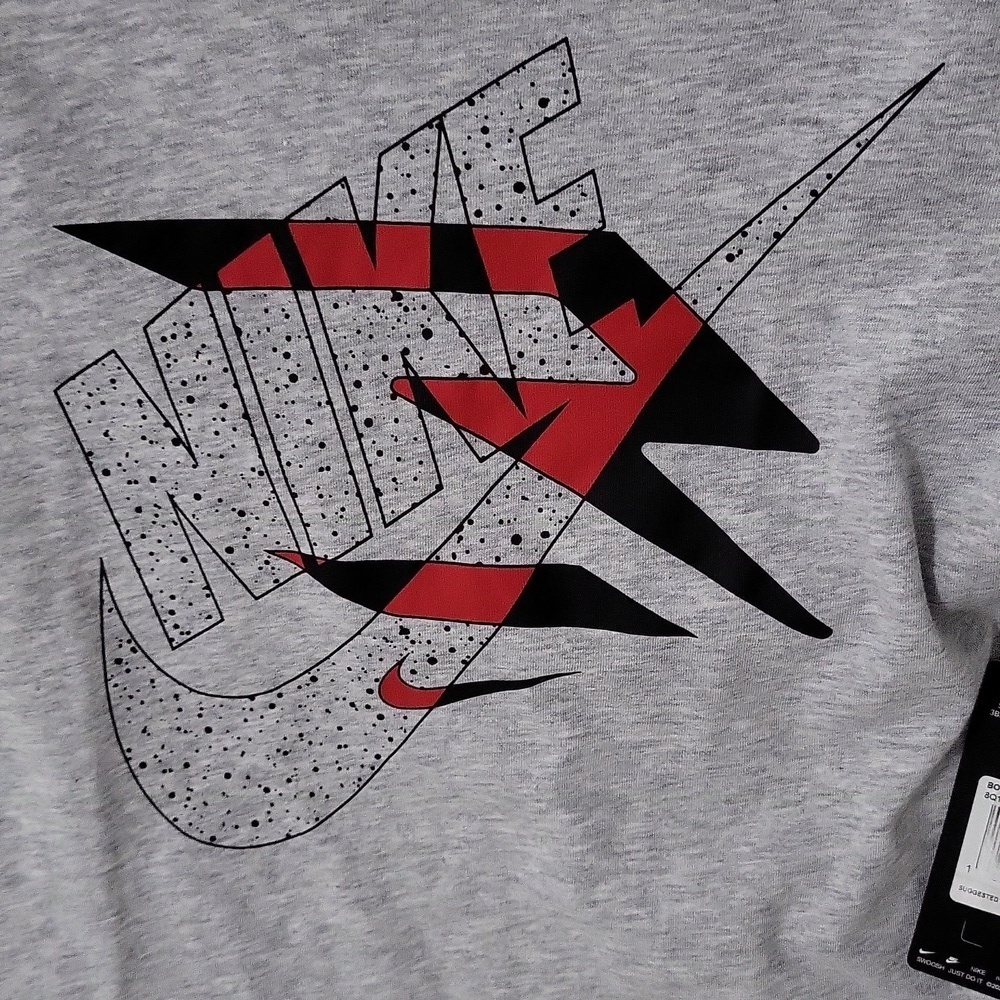Nike Kids Gray Tee with Red and Black Design - Picture 2 of 4